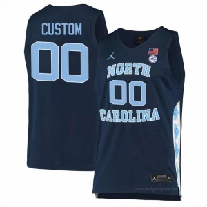 Officially Licensed Custom UNC Tar Heels #00 Navy Men Basketball Jersey | 2025 Game-Worn Style for Stadium & Tailgate Fans 58040370