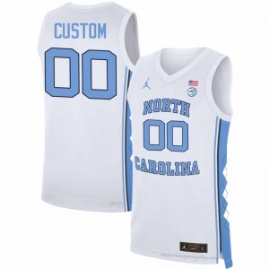 Custom North Carolina Tar Heels Men #00 Basketball Authentic Jersey | Officially Licensed NCAA, Carolina White 71068409