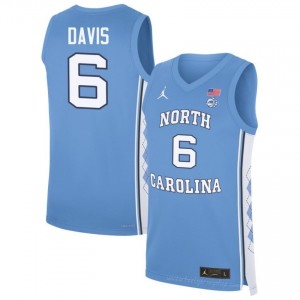 Elijah Davis #6 Tar Heels Blue Men Authentic Jersey | Official Licensed NCAA Basketball Gear | All Sizes 98175134