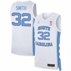 Evan Smith North Carolina Men #32 Basketball Authentic Jersey | Officially Licensed NCAA, Carolina White 37507086