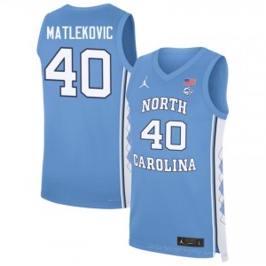Ivan Matlekovic #40 North Carolina Tar Heels Blue Men Authentic Jersey | Official Licensed NCAA Basketball Gear | All Sizes 59028624