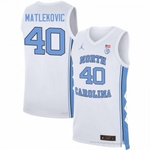 Ivan Matlekovic UNC Tar Heels Men #40 Basketball Authentic Jersey | Officially Licensed NCAA, Carolina White 26919450