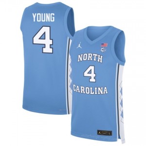 Jaydon Young #4 UNC Tar Heels Blue Men Authentic Jersey | Official Licensed NCAA Basketball Gear | All Sizes 15643367