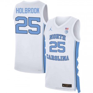 John Holbrook Tar Heels Men #25 Basketball Authentic Jersey | Officially Licensed NCAA, Carolina White 40954403