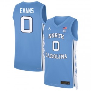 Kyan Evans #0 North Carolina Blue Men Authentic Jersey | Official Licensed NCAA Basketball Gear | All Sizes 58359189
