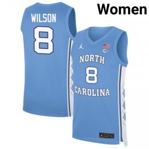 Caleb Wilson #8 North Carolina Tar Heels Blue Women Authentic Jersey | Official Licensed NCAA Basketball Gear | All Sizes 84024575