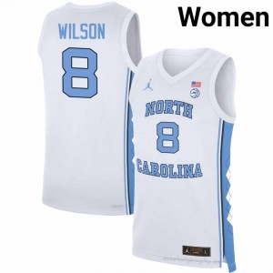 Caleb Wilson UNC Tar Heels Women #8 Basketball Authentic Jersey | Officially Licensed NCAA, Carolina White 75704535