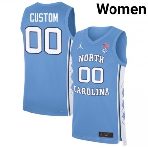 Custom #00 UNC Tar Heels Blue Women Authentic Jersey | Official Licensed NCAA Basketball Gear | All Sizes 89649547
