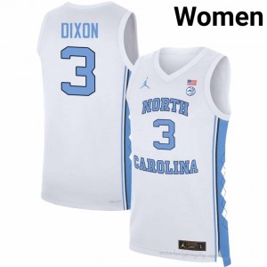 Derek Dixon North Carolina Women #3 Basketball Authentic Jersey | Officially Licensed NCAA, Carolina White 43362887