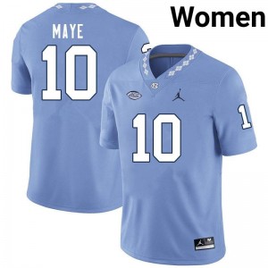 Drake Maye #10 UNC Tar Heels Blue Women Authentic Jersey | Official Licensed NCAA Basketball Gear | All Sizes 71154073