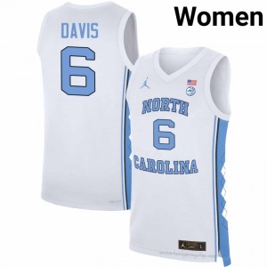 Elijah Davis UNC Tar Heels Women #6 Basketball Authentic Jersey | Officially Licensed NCAA, Carolina White 65111582