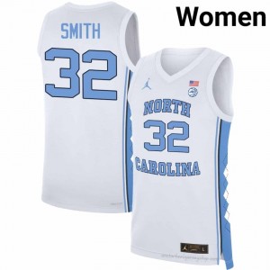 Evan Smith UNC Tar Heels Women #32 Basketball Authentic Jersey | Officially Licensed NCAA, Carolina White 81114540