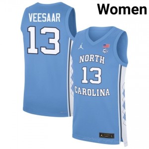 Henri Veesaar #13 UNC Tar Heels Blue Women Authentic Jersey | Official Licensed NCAA Basketball Gear | All Sizes 12464405