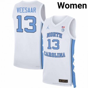 Henri Veesaar Tar Heels Women #13 Basketball Authentic Jersey | Officially Licensed NCAA, Carolina White 66547021