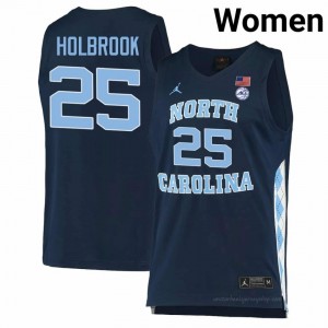 Officially Licensed John Holbrook UNC Tar Heels #25 Navy Women Basketball Jersey | 2025 Game-Worn Style for Stadium & Tailgate Fans 32020363