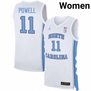 Jonathan Powell Tar Heels Women #11 Basketball Authentic Jersey | Officially Licensed NCAA, Carolina White 45140747