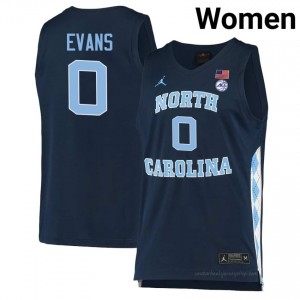Officially Licensed Kyan Evans North Carolina #0 Navy Women Basketball Jersey | 2025 Game-Worn Style for Stadium & Tailgate Fans 36744137