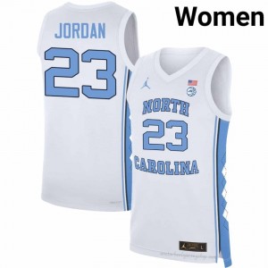 Michael Jordan North Carolina Women #23 Basketball Authentic Jersey | Officially Licensed NCAA, Carolina White 76078066