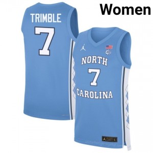 Seth Trimble #7 Tar Heels Blue Women Authentic Jersey | Official Licensed NCAA Basketball Gear | All Sizes 13555767