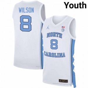 Caleb Wilson North Carolina Youth #8 Basketball Authentic Jersey | Officially Licensed NCAA, Carolina White 59137733