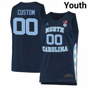 Officially Licensed Custom UNC Tar Heels #00 Navy Youth Basketball Jersey | 2025 Game-Worn Style for Stadium & Tailgate Fans 84457473