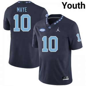 Officially Licensed Drake Maye Tar Heels #10 Navy Youth Football Jersey | 2025 Game-Worn Style for Stadium & Tailgate Fans 65080608