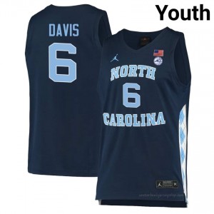 Officially Licensed Elijah Davis North Carolina Tar Heels #6 Navy Youth Basketball Jersey | 2025 Game-Worn Style for Stadium & Tailgate Fans 28623401