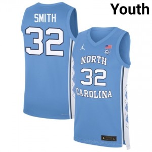Evan Smith #32 Tar Heels Blue Youth Authentic Jersey | Official Licensed NCAA Basketball Gear | All Sizes 50932190