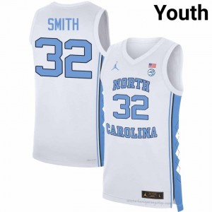 Evan Smith North Carolina Youth #32 Basketball Authentic Jersey | Officially Licensed NCAA, Carolina White 86351161