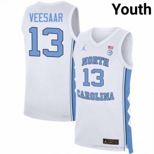 Henri Veesaar North Carolina Tar Heels Youth #13 Basketball Authentic Jersey | Officially Licensed NCAA, Carolina White 66705988