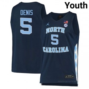 Officially Licensed Isaiah Denis North Carolina #5 Navy Youth Basketball Jersey | 2025 Game-Worn Style for Stadium & Tailgate Fans 77350805