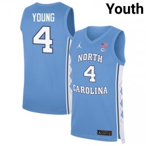 Jaydon Young #4 UNC Tar Heels Blue Youth Authentic Jersey | Official Licensed NCAA Basketball Gear | All Sizes 60037210