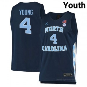 Officially Licensed Jaydon Young North Carolina #4 Navy Youth Basketball Jersey | 2025 Game-Worn Style for Stadium & Tailgate Fans 55970519