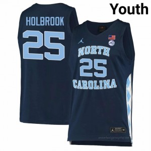 Officially Licensed John Holbrook North Carolina #25 Navy Youth Basketball Jersey | 2025 Game-Worn Style for Stadium & Tailgate Fans 68077299