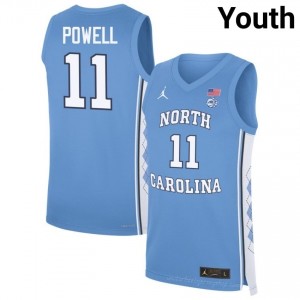 Jonathan Powell #11 North Carolina Blue Youth Authentic Jersey | Official Licensed NCAA Basketball Gear | All Sizes 87929743