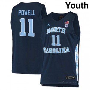 Officially Licensed Jonathan Powell UNC Tar Heels #11 Navy Youth Basketball Jersey | 2025 Game-Worn Style for Stadium & Tailgate Fans 92306681