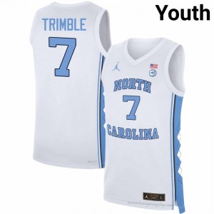Seth Trimble UNC Tar Heels Youth #7 Basketball Authentic Jersey | Officially Licensed NCAA, Carolina White 86665810