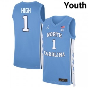 Zayden High #1 Tar Heels Blue Youth Authentic Jersey | Official Licensed NCAA Basketball Gear | All Sizes 26677816