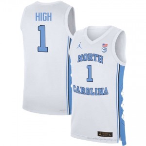 Zayden High North Carolina Men #1 Basketball Authentic Jersey | Officially Licensed NCAA, Carolina White 34078686